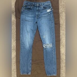 Levi's Women's Blue Distressed Skinny Jeans